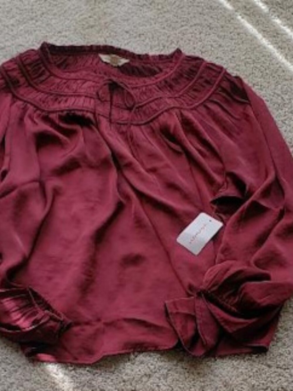 Lucky Brand Long Sleeved Dark Beet Blouse  (Brand New)